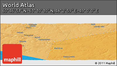 Political Panoramic Map of the Area around 60° 58' 34" N, 48° 31' 29" E