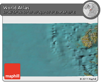 Satellite 3D Map of the Area around 60° 58' 34" N, 4° 19' 30" E