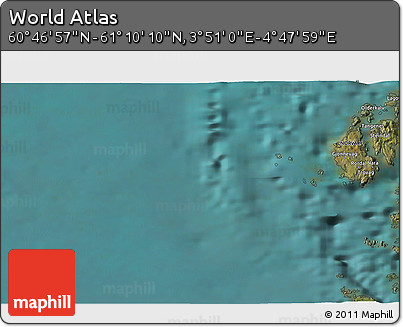 Satellite 3D Map of the Area around 60° 58' 34" N, 4° 19' 30" E