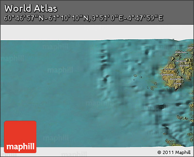 Satellite 3D Map of the Area around 60° 58' 34" N, 4° 19' 30" E