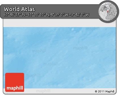 Shaded Relief 3D Map of the Area around 60° 58' 34" N, 4° 10' 30" W