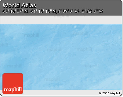 Shaded Relief 3D Map of the Area around 60° 58' 34" N, 4° 10' 30" W