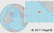 Gray Location Map of the area around 60° 58' 34" N, 52° 37' 30" W