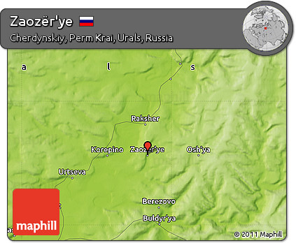 Physical Map of Zaozër'ye