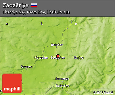 Physical Map of Zaozër'ye