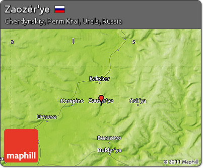 Physical Map of Zaozër'ye