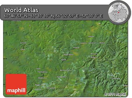 Satellite Map of the Area around 60° 58' 34" N, 57° 1' 29" E