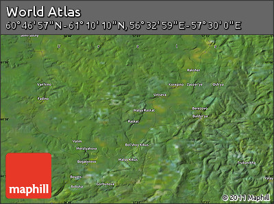 Satellite Map of the Area around 60° 58' 34" N, 57° 1' 29" E