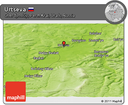 Physical Panoramic Map of Urtseva