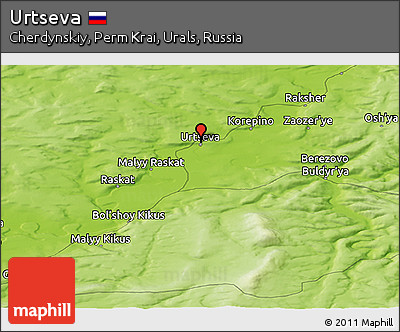 Physical Panoramic Map of Urtseva