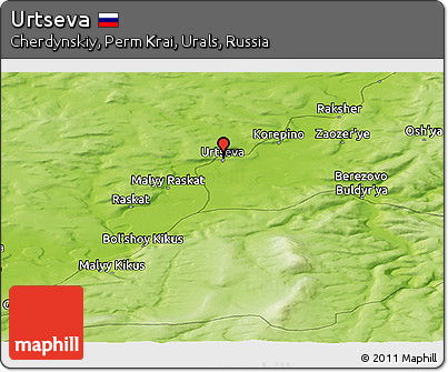 Physical Panoramic Map of Urtseva