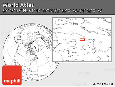 Blank Location Map of the Area around 60° 58' 34" N, 72° 10' 30" W