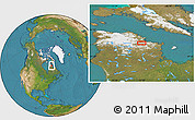 Satellite Location Map of the area around 60° 58' 34" N, 72° 10' 30" W