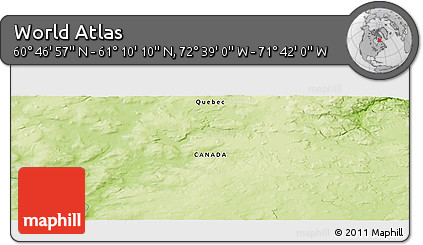 Physical Panoramic Map of the Area around 60° 58' 34" N, 72° 10' 30" W
