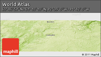 Physical Panoramic Map of the Area around 60° 58' 34" N, 72° 10' 30" W