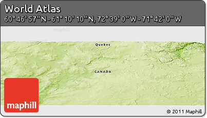 Physical Panoramic Map of the Area around 60° 58' 34" N, 72° 10' 30" W