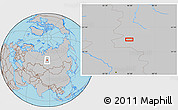 Gray Location Map of the area around 60° 58' 34" N, 86° 46' 30" E