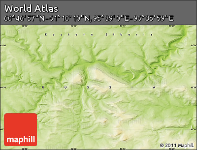 Physical Map of the Area around 60° 58' 34" N, 96° 7' 30" E