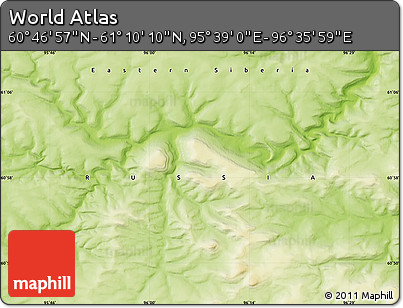 Physical Map of the Area around 60° 58' 34" N, 96° 7' 30" E