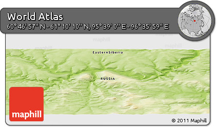 Physical Panoramic Map of the Area around 60° 58' 34" N, 96° 7' 30" E