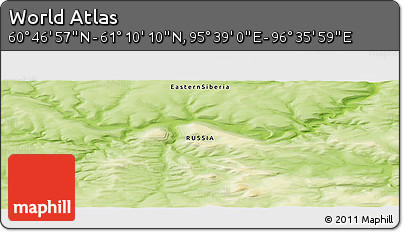 Physical Panoramic Map of the Area around 60° 58' 34" N, 96° 7' 30" E
