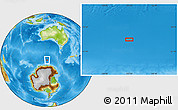Physical Location Map of the area around 60° 2' 45" S, 123° 19' 29" E