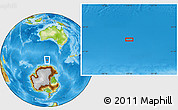Physical Location Map of the area around 60° 2' 45" S, 124° 10' 30" E