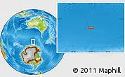 Physical Location Map of the area around 60° 2' 45" S, 125° 1' 30" E