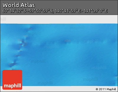 Physical 3D Map of the Area around 60° 2' 45" S, 141° 10' 30" E