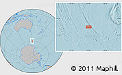Gray Location Map of the area around 60° 2' 45" S, 153° 4' 29" E, hill shading