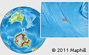 Physical Location Map of the area around 60° 2' 45" S, 153° 4' 29" E