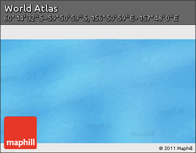 Physical 3D Map of the Area around 60° 2' 45" S, 157° 19' 29" E
