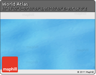 Physical 3D Map of the Area around 60° 2' 45" S, 157° 19' 29" E