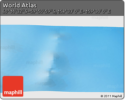 Physical 3D Map of the Area around 60° 2' 45" S, 159° 1' 30" E