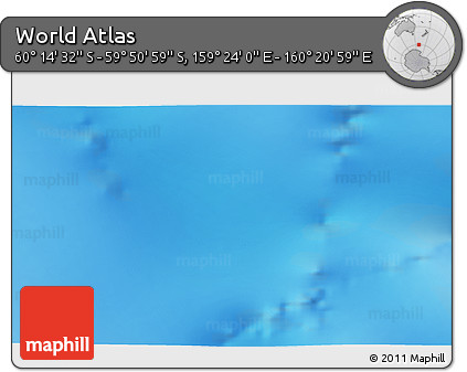 Physical 3D Map of the Area around 60° 2' 45" S, 159° 52' 30" E