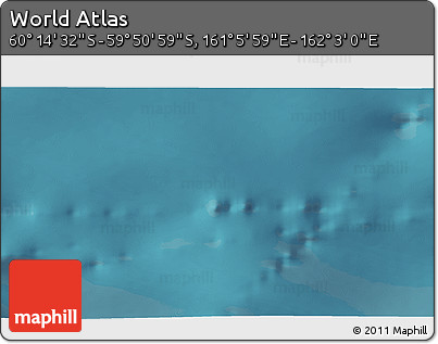 Satellite 3D Map of the Area around 60° 2' 45" S, 161° 34' 29" E