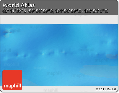 Physical 3D Map of the Area around 60° 2' 45" S, 162° 25' 30" E