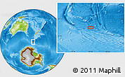 Physical Location Map of the area around 60° 2' 45" S, 162° 25' 30" E