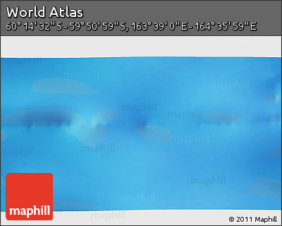Physical 3D Map of the Area around 60° 2' 45" S, 164° 7' 30" E