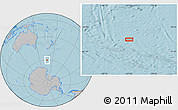 Gray Location Map of the area around 60° 2' 45" S, 167° 31' 30" E, hill shading