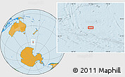 Political Location Map of the area around 60° 2' 45" S, 167° 31' 30" E
