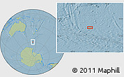 Savanna Style Location Map of the area around 60° 2' 45" S, 167° 31' 30" E, hill shading