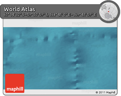 Satellite 3D Map of the Area around 60° 2' 45" S, 169° 13' 29" E
