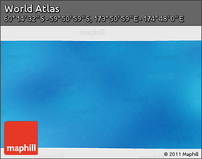 Physical 3D Map of the Area around 60° 2' 45" S, 174° 19' 29" E