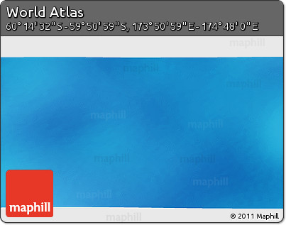 Physical 3D Map of the Area around 60° 2' 45" S, 174° 19' 29" E