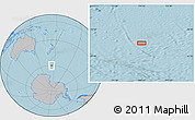 Gray Location Map of the area around 60° 2' 45" S, 174° 19' 29" E, hill shading