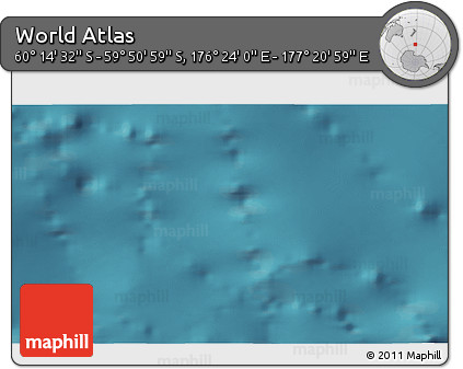 Satellite 3D Map of the Area around 60° 2' 45" S, 176° 52' 30" E