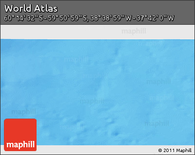 Physical 3D Map of the Area around 60° 2' 45" S, 38° 10' 29" W