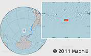 Gray Location Map of the area around 60° 23' 46" S, 101° 4' 29" W, hill shading