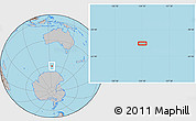 Gray Location Map of the area around 60° 23' 46" S, 124° 10' 30" E